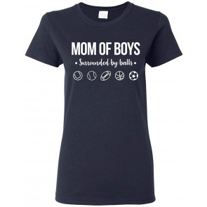 Mom Of Boys Surrounded By Balls Out-Numbered Wife Gift Mother's Day T-Shirt