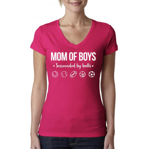 Mom Of Boys Surrounded By Balls Out-Numbered Wife Gift Mother's Day T-Shirt
