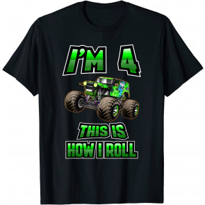 Monster Trucks Are My Jam - 4th Birthday Boy - 4 Years Old T-Shirt