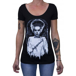 Monster's Bride By Shayne Of Dead Frankenstein Painting T-Shirt