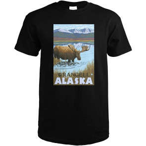 Moose Drinking At Lake, Wrangell, Alaska (Premium T-Shirt