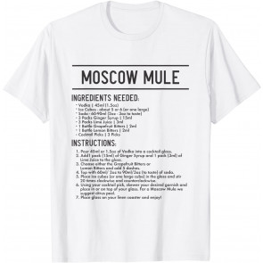 Moscow Mule Recipe Bar Party Pub Alcohol T-Shirt