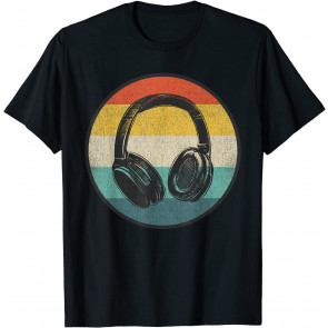 Music Lover Producer DJ Vintage Retro Headphones T-Shirt