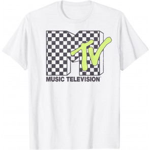 Music Television Checkerboard Logo Fill T-Shirt