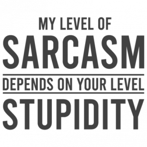 My Level Of Sarcasm Depends On Your Level Of Stupidity  Sarcastic Tshirt