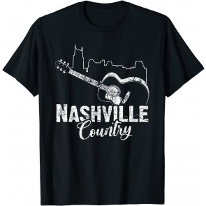 Nashville Skyline Tennessee Country Music Guitar Player T-Shirt