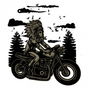 Native American Chief On A Motorcycle Tshirt