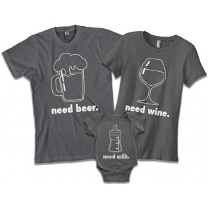 Need Beer Wine Milk T-Shirt