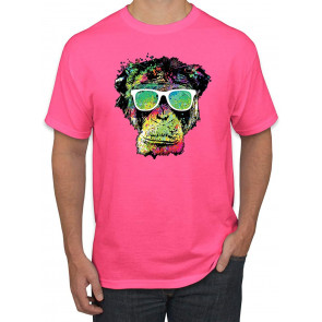 Neon Rainbow Psychedelic Technicolor Party Monkey T-Shirt
