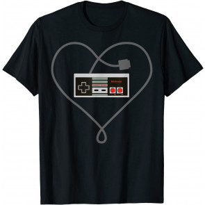 NES Controller Heart Cord T-Shirt