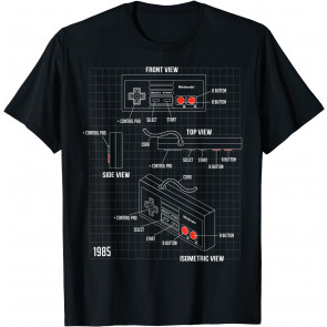 NES Controller Parts Schematic T-Shirt
