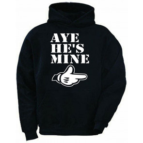 New Aye He's Mine Hand Black T-Shirt