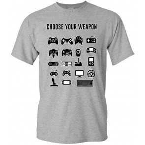 New Choose Your Weapon Controller Gamer Nerd Geek T-Shirt