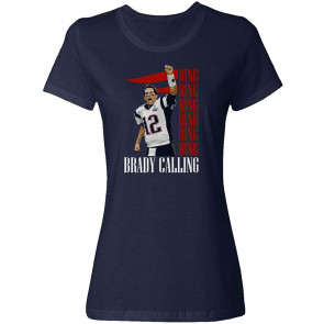 New England Fans Brady SB 6 Rings Goat Ladies Crewneck T-Shirt