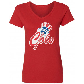 New York Fans NY Cole Logo Womens Vneck T-Shirt