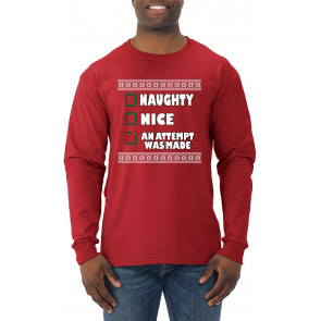 Nice Naughty An Attempt Was Made Xmas Ugly Christmas  T-Shirt
