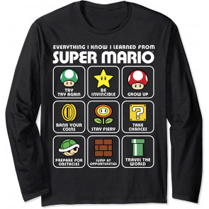 Nintendo Super Mario Life Lessons Icons T-Shirt