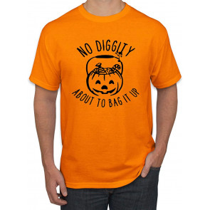 No Diggity About To Bag It Up Orange Halloween T-Shirt