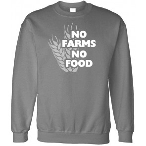 No Farms - No Food - USA Patriotic Farmer Support - Fleece Sweat T-Shirt