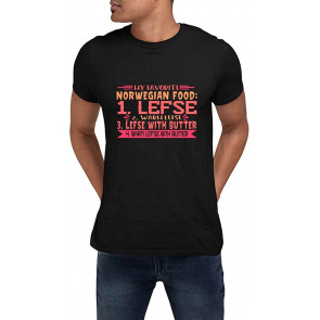 Norwegian Food Lefse Warm Lefse Lefse With Butter Black T-Shirt