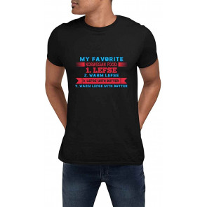 Norwegian Food Lefse Warm Lefse Lefse With Butter Black T-Shirt