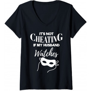 Not Cheating Husband Watches Threesome Swinger Hotwife T-Shirt