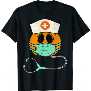 Nurse Pumpkin Scary Autumn Halloween CNA RN NICU Nurse T-Shirt