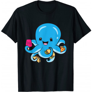 Octopus Sea Tentacles Fast Food Love Octopus T-Shirt