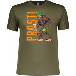 Oktoberfest Prost Bigfoot Sasquatch In Leiderhosen With Boot T-Shirt