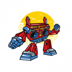Old School Boombox Robot Tshirt