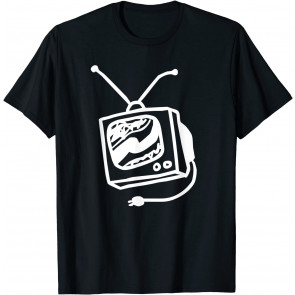 Old Vintage Cube TV With Antenna Drawing T-Shirt