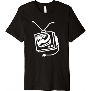 Old Vintage Cube TV With Antenna Drawing T-Shirt
