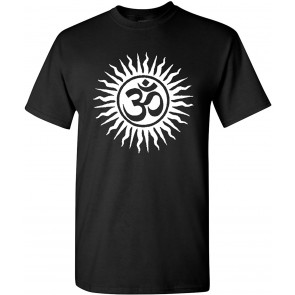Om Aum Yoga Hindu Sanskrit God Symbol Black T-Shirt