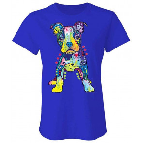 ON My OWN - Dean Russo Dog Modern Art - Ladies Cotton T-Shirt