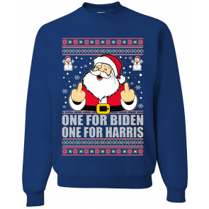 One For Biden One For Harris Santa Ugly Christmas  T-Shirt