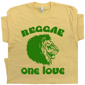 One Love Reggaes Cool Lion Vintage Rasta Bar Bob T-Shirt