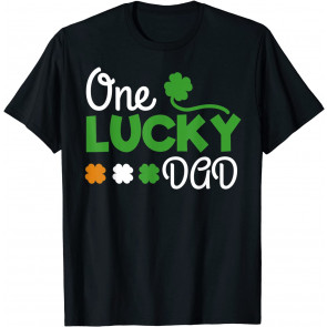 One Lucky Dad St Patricks Day Pregnancy Announcement  T-Shirt