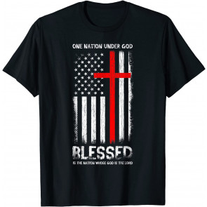 One Nation Under God USA Patriot Veteran Chrisianity T-Shirt