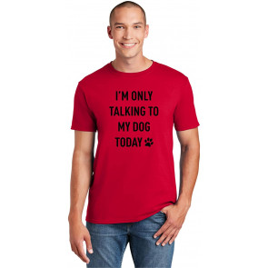 Only Talking To My Dog Black Print  T-Shirt