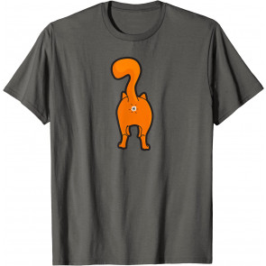 Orange Tabby Happy Kitty Cat Butt T-Shirt