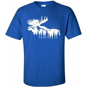 Outdoors Moose Silhouette Scenic Mountain Forest T-Shirt
