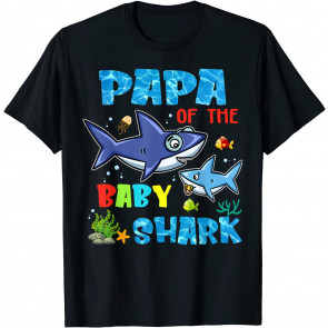 Papa Of The Baby Shark Birthday Papa Shark T-Shirt