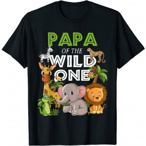 Papa Of The Wild One Zoo Birthday Safari Jungle Animal T-Shirt