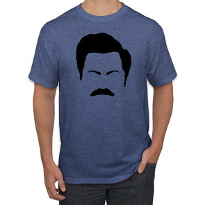 Parks And Rec Fans Ron Swanson Mustache Face Silhouette T-Shirt