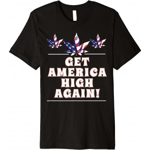 Patriot Leaf American USA Stoner Pot Lovers Voting Design T-Shirt