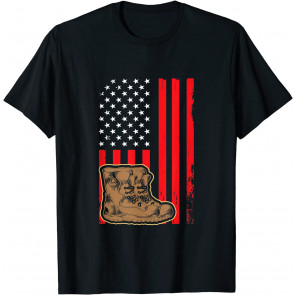 Patriotic American Flag Boots T-Shirt