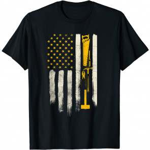 Patriotic American Flag Construction Tools T-Shirt