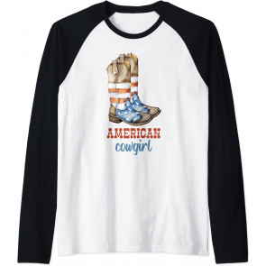 Patriotic Boots - American Flag Cowgirl T-Shirt