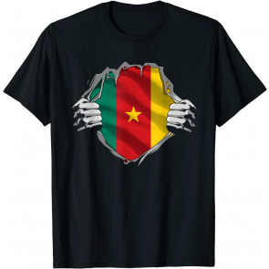 Patriotic Cameroon Roots Flag Cameroonian Heritage Patriot T-Shirt