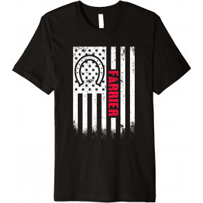 Patriotic Farrier American Flag USA Horseshoe Hoof US Flag T-Shirt